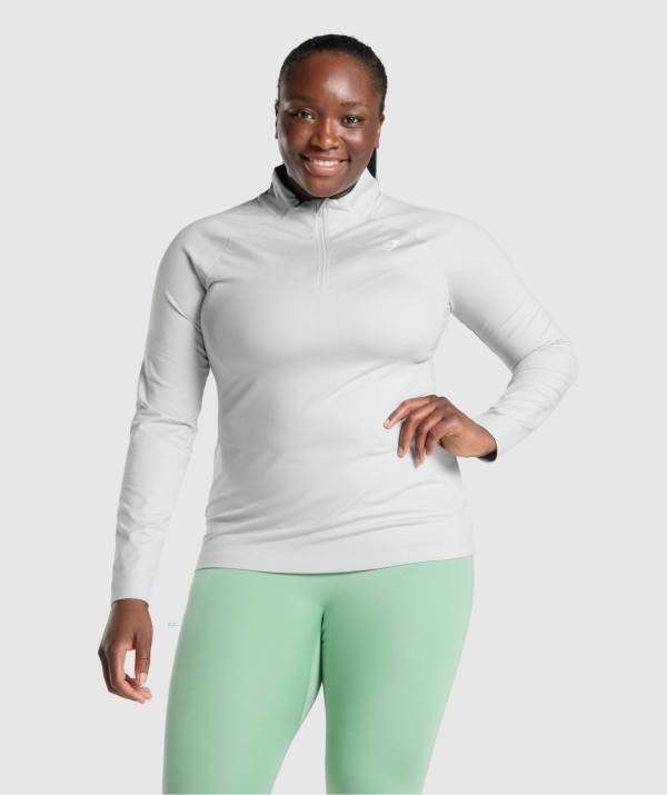 Damske Pulovre Gymshark Training 1/4 Zip Svetlo Siva | YZ2397604